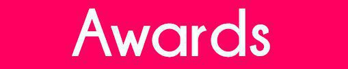 Banner Graphic that is Hot Pink with white text that reads "Awards"