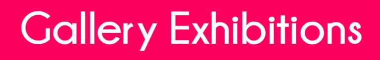 Banner Graphic that is Hot Pink with white text that reads "Gallery Exhibitions"