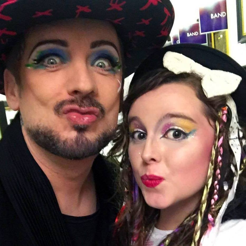 Boy George lead singer of the band Culture Club and Soloist with Artist Chelsea Smith